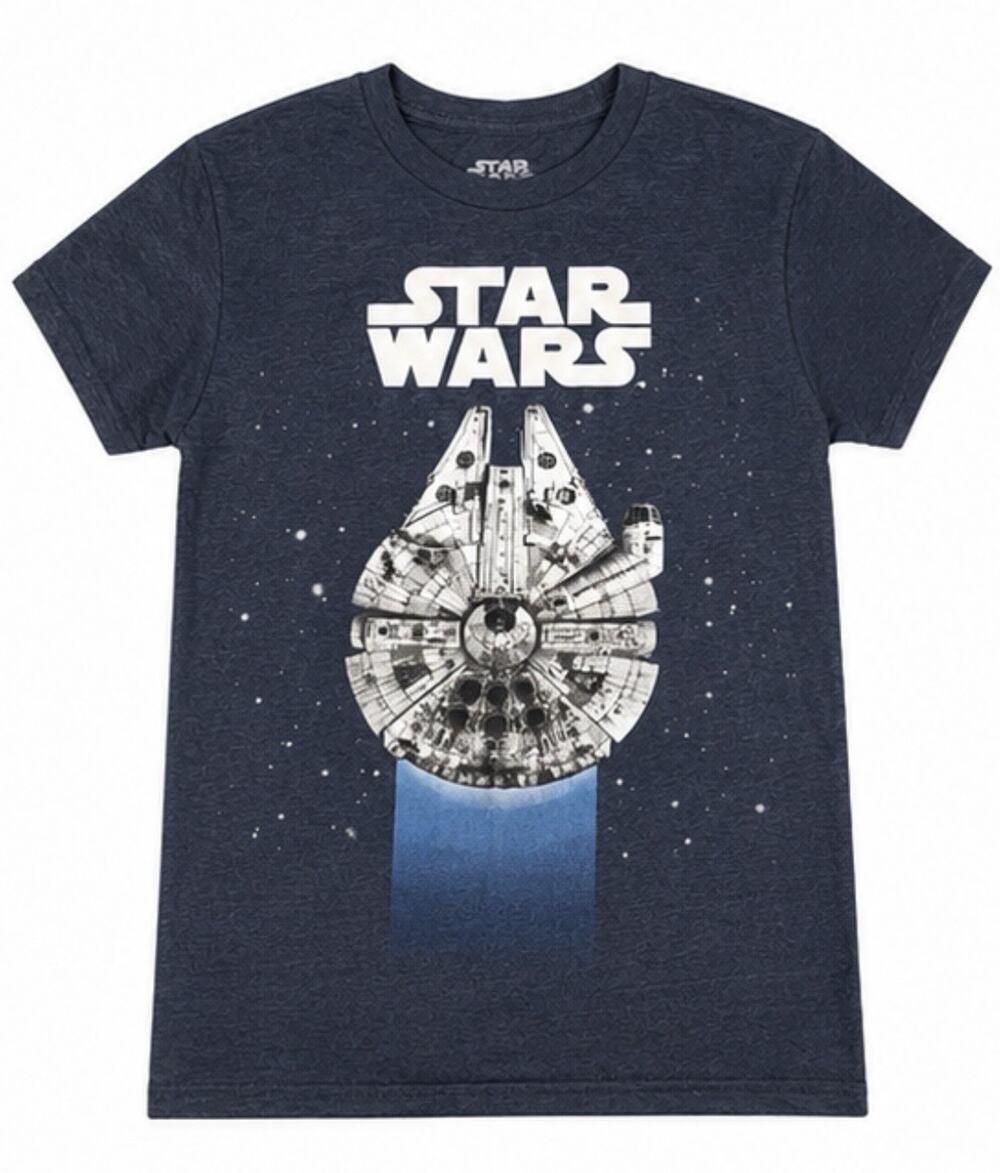 Star Wars Millennium Falcon Graphic T-Shirt Men’s Small Blue Mad Engine